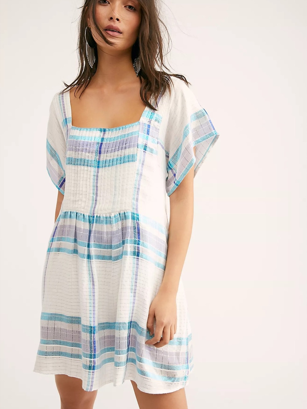 Free People Barcelona Plaid Mini Dress - Size L